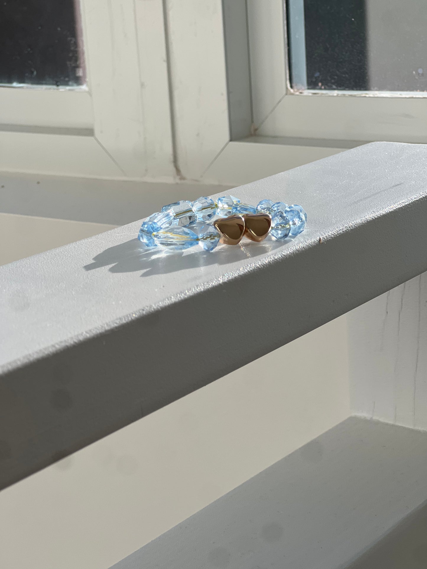 Light Blue Gold Heart Bracelet