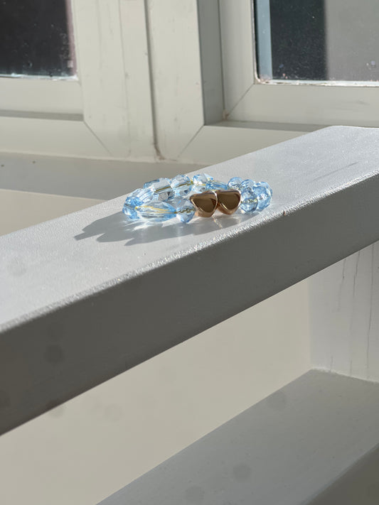 Light Blue Gold Heart Bracelet