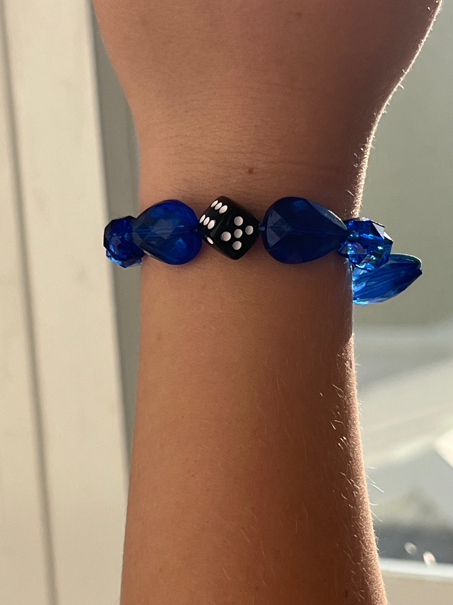Dark Blue Dice Bracelet