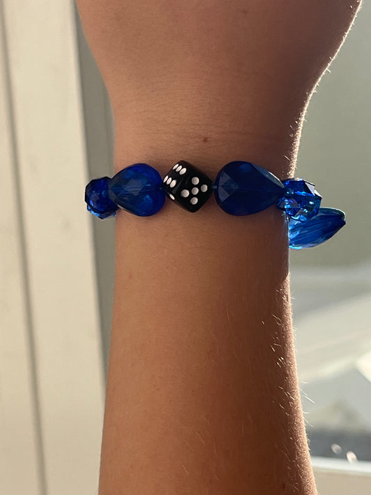 Dark Blue Dice Bracelet